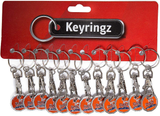 Pack of 12 X Shopping Trolley £1 Token Coin Keyring for Shop Trolley Locker Etc - New £1 Coin 12 Edge Shape (12 X No 1 Dad)