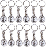 Pack of 12 X Shopping Trolley £1 Token Coin Keyring for Shop Trolley Locker Etc - New £1 Coin 12 Edge Shape (12 X Black Cat)