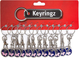 Pack of 12 X Shopping Trolley £1 Token Coin Keyring for Shop Trolley Locker Etc - New £1 Coin 12 Edge Shape (12 X Butterfly)