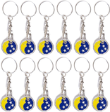 Pack of 12 X Shopping Trolley £1 Token Coin Keyring for Shop Trolley Locker Etc - New £1 Coin 12 Edge Shape (12 X Moon&Stars)