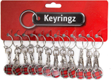 Pack of 12 X Shopping Trolley £1 Token Coin Keyring for Shop Trolley Locker Etc - New £1 Coin 12 Edge Shape (12 X Tartan)