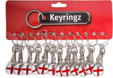 Pack of 12 X Shopping Trolley £1 Token Coin Keyring for Shop Trolley Locker Etc - New £1 Coin 12 Edge Shape (12 X Saint George'S Cross)