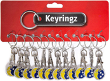 Pack of 12 X Shopping Trolley £1 Token Coin Keyring for Shop Trolley Locker Etc - New £1 Coin 12 Edge Shape (12 X Moon&Stars)