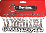 Pack of 12 X Shopping Trolley £1 Token Coin Keyring for Shop Trolley Locker Etc - New £1 Coin 12 Edge Shape (12 X Football)