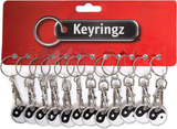 Pack of 12 X Shopping Trolley £1 Token Coin Keyring for Shop Trolley Locker Etc - New £1 Coin 12 Edge Shape (12 X Yin Yang)