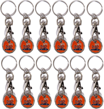 Pack of 12 X Shopping Trolley £1 Token Coin Keyring for Shop Trolley Locker Etc - New £1 Coin 12 Edge Shape (12 X No 1 Dad)